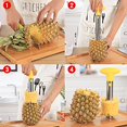 thumbnail image 3 of Herramienta de cocina fácil Pelador, descorazonador, rebanador y cortador de piña de acero inoxidable Descorazonador de piña de acero inoxidable, 3 of 5