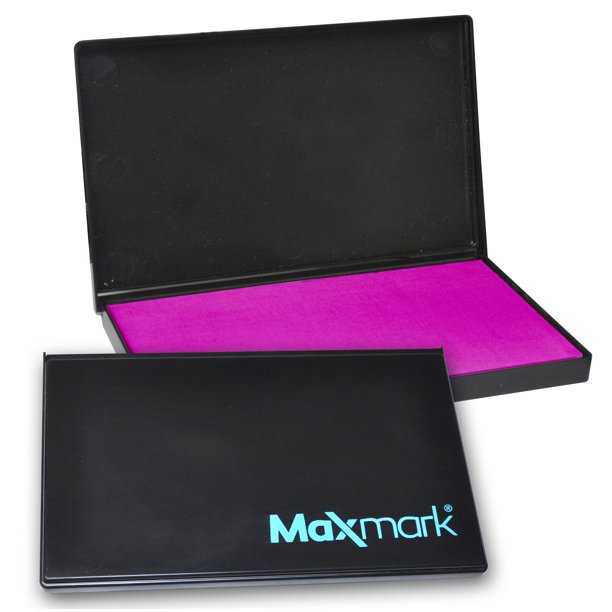 MaxMark Large Pink Stamp Pad 41/4 by 71/4 Premium Felt Pad