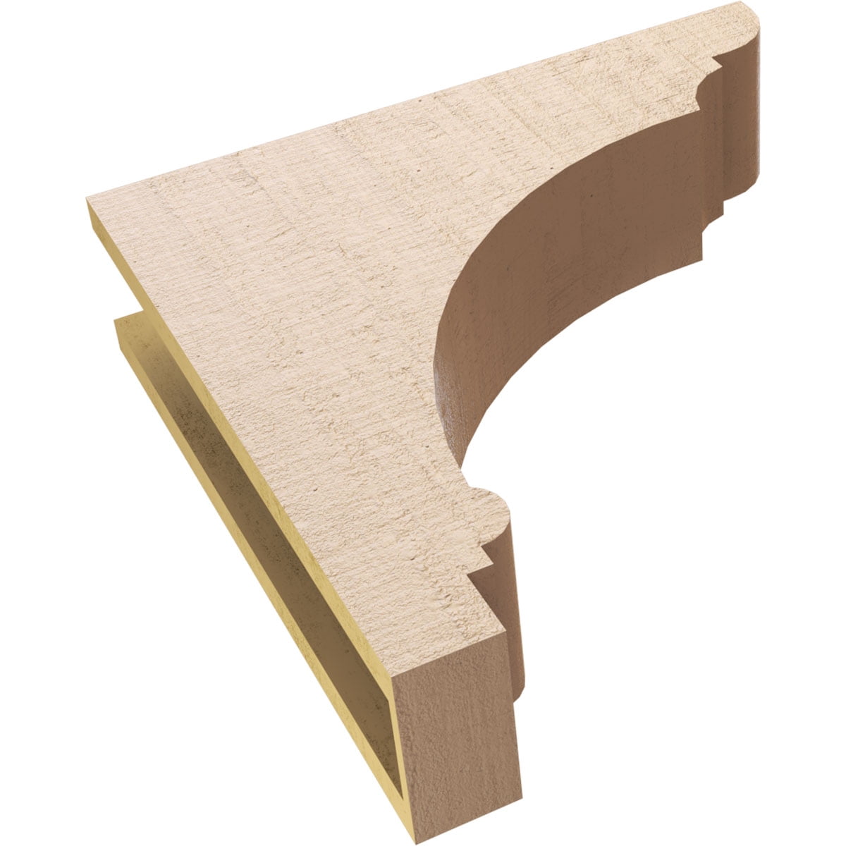 5"W x 20"D x 20"H Thin Hughes Rough Cedar Woodgrain TimberThane Corbel, Primed Tan