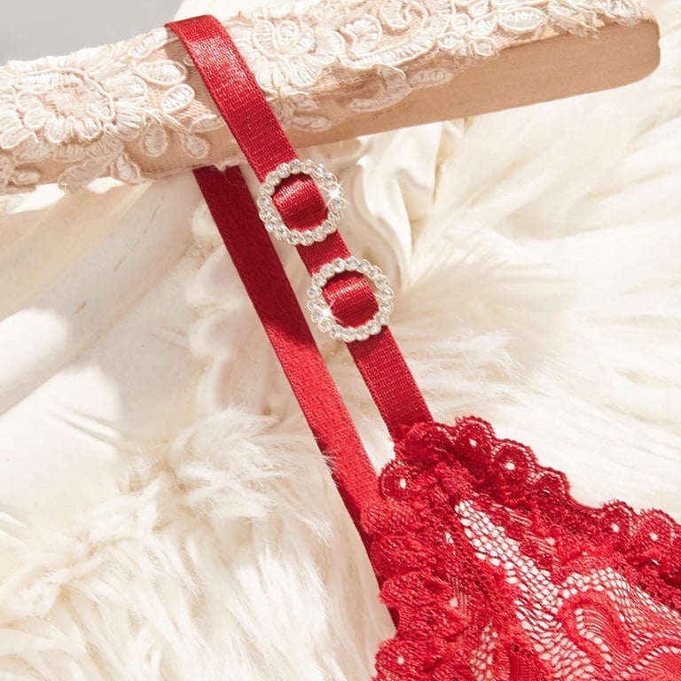 babydoll lingery dress red Vintage 90's Red Ruffled Lace Babydoll Dress Lingerie // L