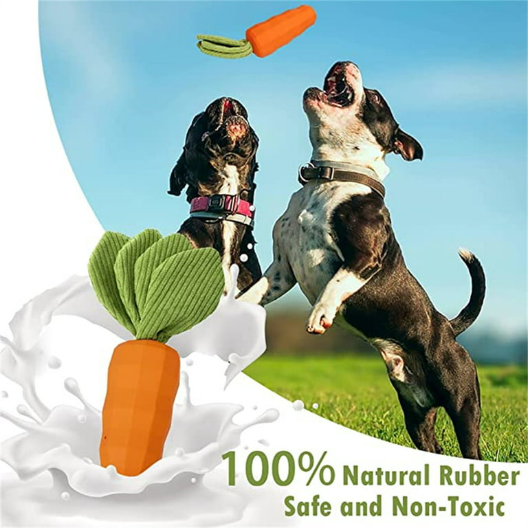Rubber Carrot Dog Toys for Training and Cleaning Durable
