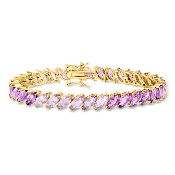 Ross-Simons 17.00 ct. t.w. Ombre Amethyst Tennis Bracelet in 18kt Gold Over Sterling, Women's, Adult
