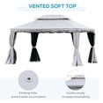 thumbnail image 6 of Spaco 10Ft x 13Ft Patio Gazebo-Gray, Easy Up Screened Canopy for Patio and Backyard, Easy Set-up Outdoor Gazebo, 6 of 8