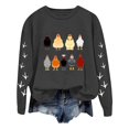 thumbnail image 1 of LUOGENLI Chandail pour Femmes Chandails à Capuchon Oversize Femmes Manches Longues Col Rond Chandails Imprimé Poulet Chandail Léger Ample Chandails Haut Chandails pour Femmes Graphique Automne Noir Taille TG, 1 of 6