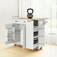 thumbnail image 3 of HOMCOM Mobile Kitchen Island with Charging Station, Drop Leaf Kitchen Cart, 3 of 10