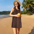 thumbnail image 3 of Easygdp Vintage Wood para Vestido Transpirable de Mujer, Vestido Suelto de Manga Corta con Pliegues y Bolsillos para el Verano, 3 of 7