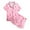 Pink, variant on MIXUE Toddler Girls Outfit Sets Kids Graphic Print Short Sleeve Button Shirts With Shorts 2 Piece Pajamas Sportwear,Pink,2-3 Years