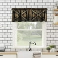 thumbnail image 2 of Barn Door Valance Curtain Vintage Farmhouse Rustic Wooden Moldy Old Wooden Door Rod Pocket Valance Window Treatments 1 Panel Short Curtains for Kitchen Living Room Decor 54 x 18 in, 2 of 6