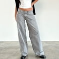thumbnail image 5 of HKYNLAG Low Rise Jeans for Women 2025 Baggy Straight Wide Leg Pants Loose Fit Y2k Boyfriend Trendy Stretch Long Denim Pants Dark Gray L, 5 of 6