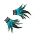 thumbnail image 5 of Puños de plumas, guantes de plumas, calentadores de brazos, estilo punk gótico para Halloween y cosplay. Azul, 5 of 9