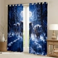 thumbnail image 2 of jejeloiu Wild Wolf Black Out Curtains,Jungle Animals Lover Curtains Pack of 2 (42x63 Each) For Girls Women, 2 of 6