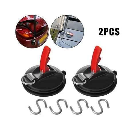 2 Pcs Heavy Duty Vacuum Anchor Strong Suction Cup Anchor with Carabiners for Car Awning Boat Camping Trap Bathroom Pet