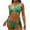 Green, variant on Womens Metal Ring Bikini Set Halter Bikini Split Two-Piece Beach with Chest Pad Swimsuit Bathing Suit Hot Pink