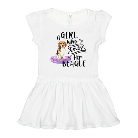 

Inktastic A Girl Who Loves Her Beagle Gift Baby Girl Dress