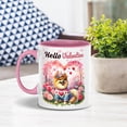 thumbnail image 3 of Hello Valentine’s Day Pomeranian Flower Crown Romantic Pink Floral 11oz Accent Two-tone Mug Pom Dog Lover Gifts Coffee Tea Cup - 00031, 3 of 5