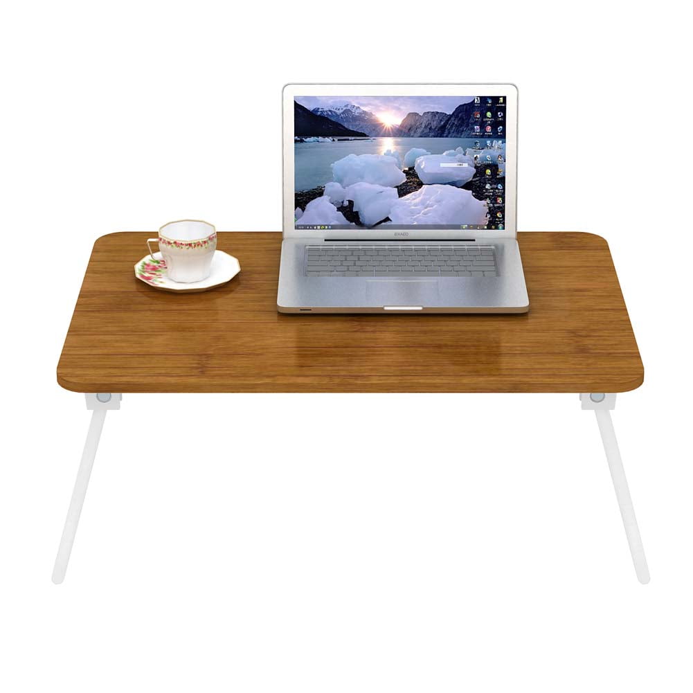 Topcobe Lap Desk for Laptop, Walnut Portable Laptop Table for in Bed