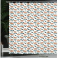 thumbnail image 4 of Ambesonne Fish Shower Curtain, Marine Cartoon Animal, 69"Wx75"L, White Blue Grey Orange, 4 of 5