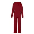 thumbnail image 4 of LilyLLL Womens Solid Color Tracksuit Hoodie Sweatshirt Plazzo Pants Loungewear Pajamas, 4 of 4