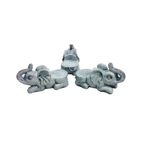 Patina Pots - Animated Poly Resin Elephant Shaped Pot Feet/Planter Risers Set of 3