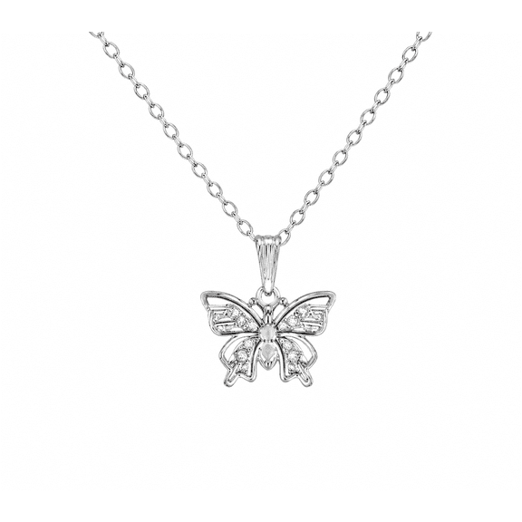 REGVO -  Butterfly Black Pendant Necklace – Stylish Women’s Jewelry Charm with Elegant Black Enamel