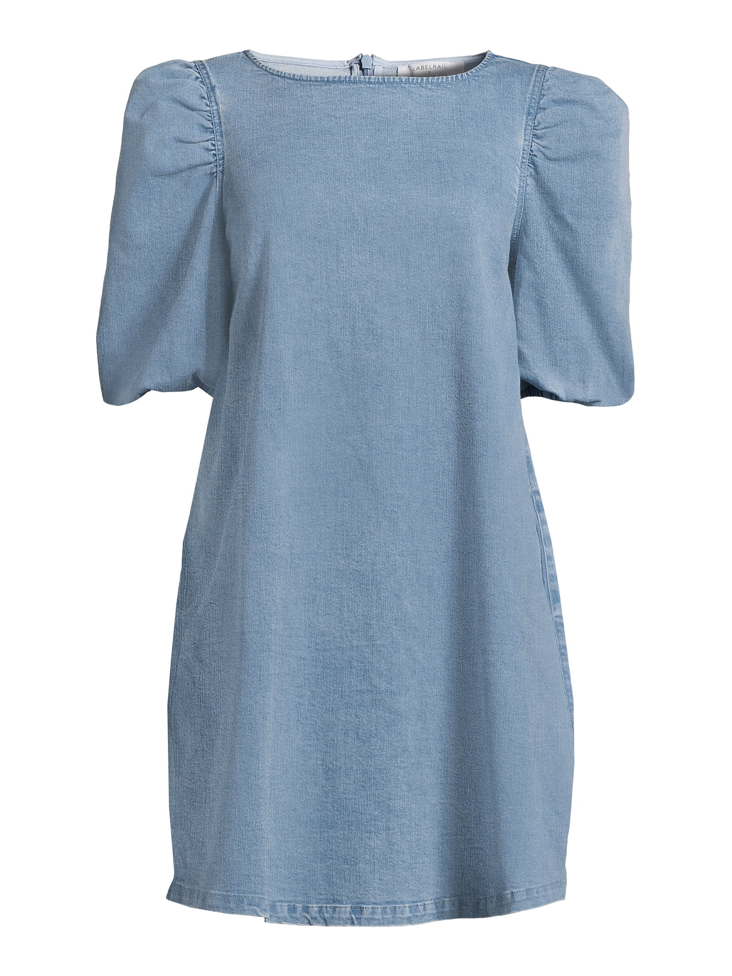 Label Rail x NashvilleTash Women's Puff Sleeve Denim Dress Label Rail x NashvilleTash Women's Puff Sleeve Denim Dress