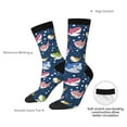 thumbnail image 4 of Rateoe Colorful Cartoon Shark for Women Casual Calf Socks - Cute Crew Socks - Thin Soft Above Ankle Socks Size 5-11, 4 of 6