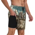 thumbnail image 2 of Daiia Roman Chariot Horse Race Mens Swim Trunks Swim Shorts Quick Dry Swim Shorts with Mesh Lining Pockets-XX-Large, 2 of 9