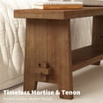 thumbnail image 6 of 43.3'' Farmhouse Solid Wood Bench, Narrow Seating Bench with Shelf for Entryway, Living Room, Indoor and Outdoor, 6 of 7
