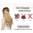 thumbnail image 3 of Aorsher Invisible Wire Hair Extensions Halo Hair Extension 16Inch Long Wavy Synthetic Hairpiece with Transparent Wire for Women No Clips Medium Auburn, 3 of 8