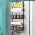 thumbnail image 5 of Foldable 2-Tier White Refrigerator Side Mounted Storage Rack - Modern Minimalist Kitchen Organizer for Condiments, Tissues & Food Bags, Space-Saving Multi-Purpose Hanging Shelf, 5 of 5