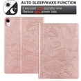 thumbnail image 3 of Jiahe Cover for iPad 10th Generation Case 2022, Smart PU Leather Embossed Butterfly Floral Folio Muti-Stand Magnet Wallet with Card Pocket Auto Wake/Sleep, Rosegold, 3 of 6