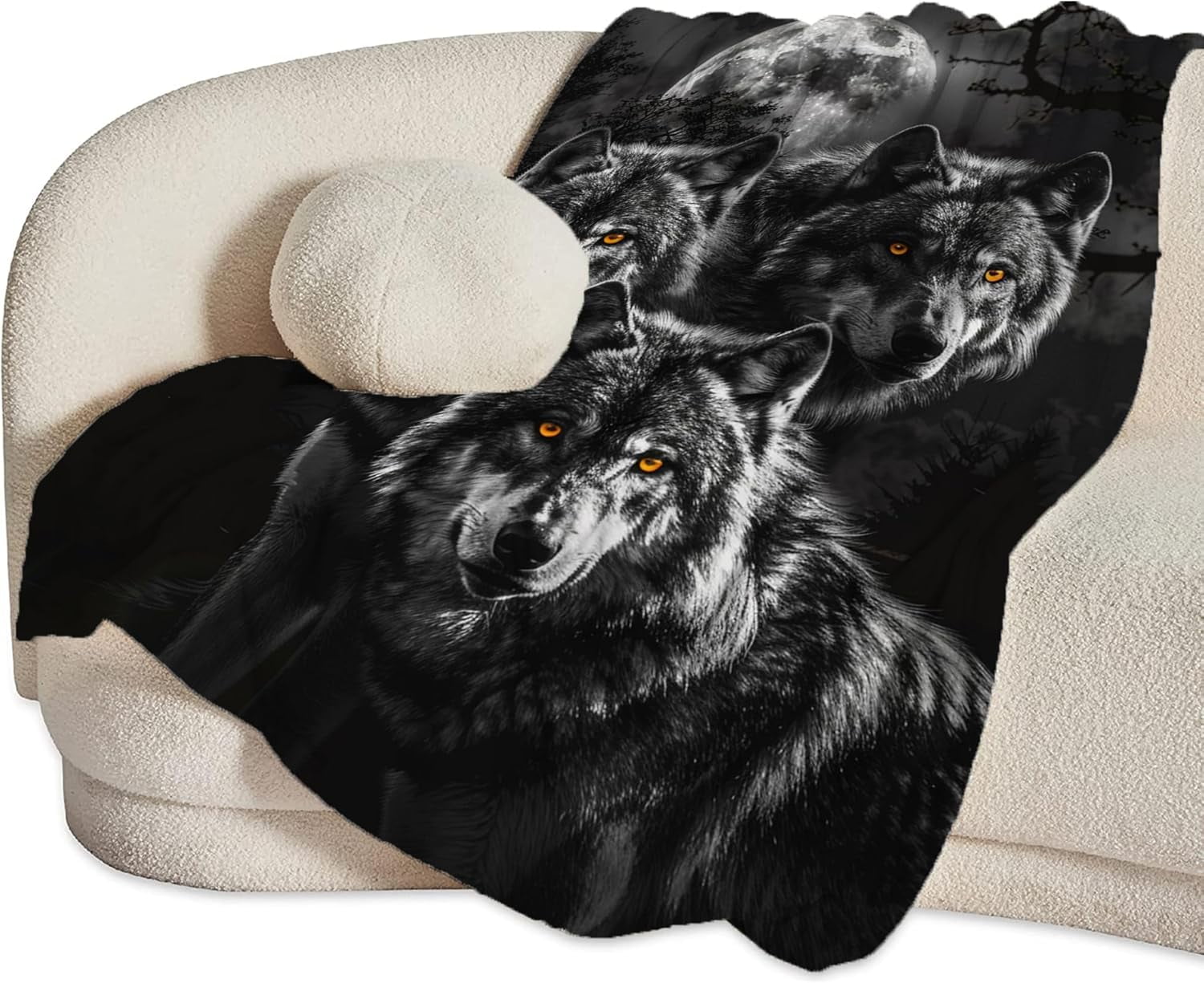 Wolf Blanket Wolf Throw Blanket Wolf Gifts and Decor Animal Blanket for Girls Women Men Boys Soft Warm Cozy Fleece Blanket for Couch Sofa \u200bBed 80"x60"