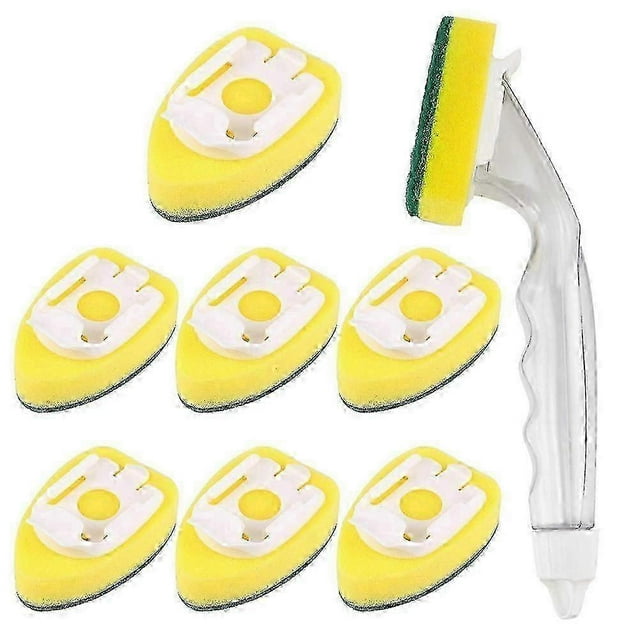 Heavy-Duty Dish-Washing Stick Sponge, Dish-Washing Sponge with Handle, Non-Scratching and Reusable new