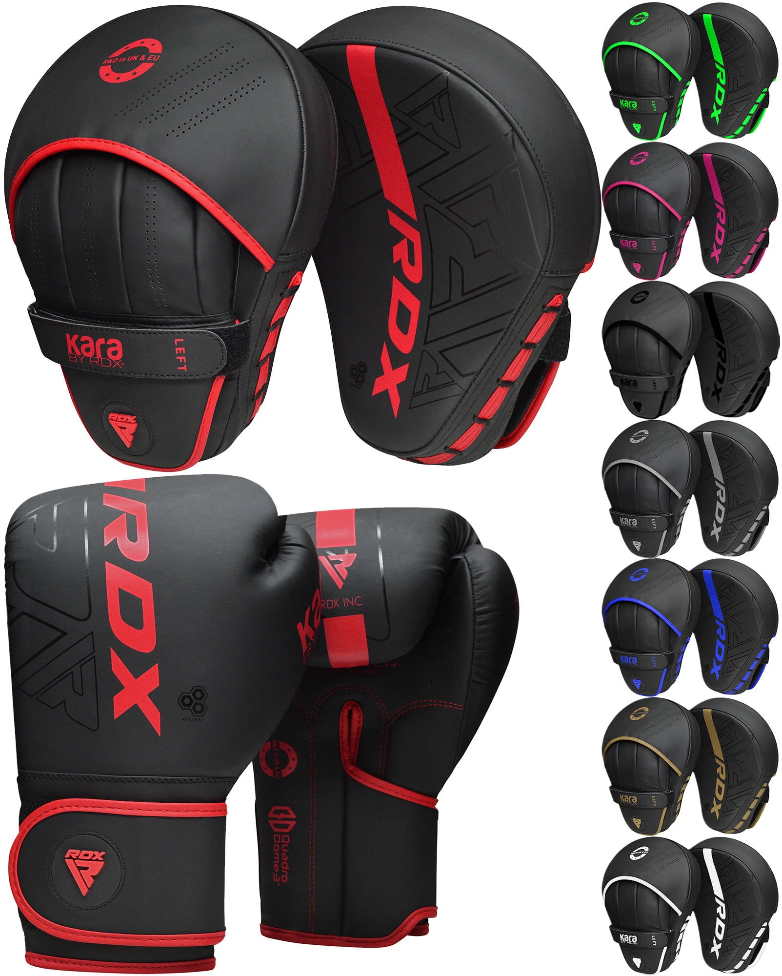 RDX Focus Pads Hook & Jab Mitts Kick Boxing MMA Strike Punch Bag Kick Curved CA 