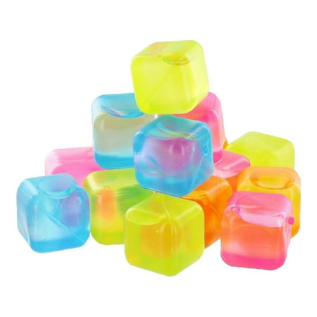 Reusable Plastic Ice Cubes 16 count (Colors May Vary), Reusable ice cubes By