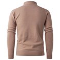 thumbnail image 4 of RYDCOT Mens Half Zip Sweater Cable Knitted Sweaters Casual Solid Colors Stand up Collar Elastic Sweater Khaki, 4 of 7