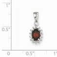 thumbnail image 2 of Pendentif Ovale en Argent Sterling 925 Rhodié Grenat et Diamant, 2 of 2