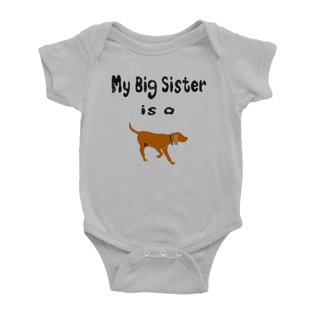 

My Big Sister Is A RedBone Coonhound Dog Cute Baby Bodysuit Boy Girl Unisex