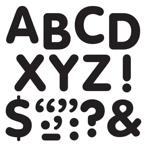 Trend Enterprises T-1791-6 Stick-Eze 2 in. Letters & Marks, Black - Pack of 6