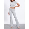 thumbnail image 5 of Argulvti Women Pants Set, Short Sleeve Crew Neck T-shirt with Low Waist Pants Summer Outfit, 5 of 7