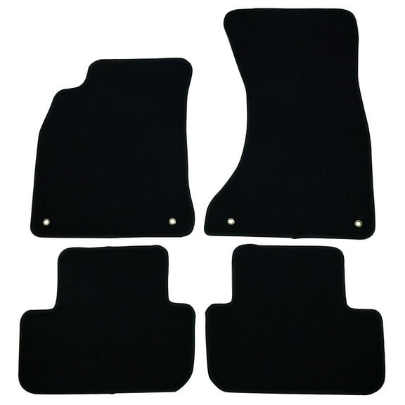 Ikon Motorsports Compatible with 09-16 Audi A4 S4 OE Factory Style Black Nylon Carpet Car Floor Mats Front Rear 4pcs 2009 2010 2011 2012 2013 2014 2015 2016