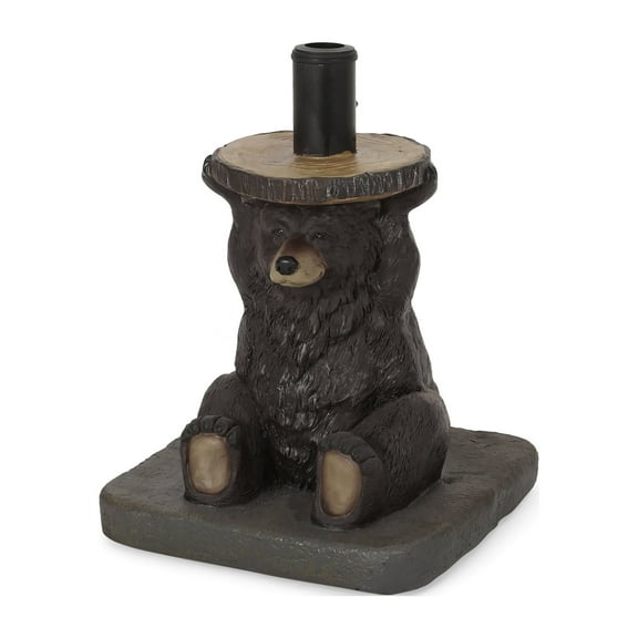 GDF Studio Jess Bear Umbrella Base, Dark Brown