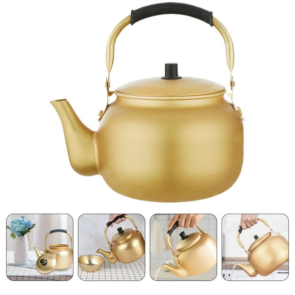 unbranded Calentador De De Aluminio Dorado Para Cocina Con Mango Antiescaldadura Para Uso Doméstico