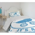 thumbnail image 4 of Ambesonne Retro Quilted Bedspread Set 2 Pcs, Old Fashioned Circles Wheels, Twin Size, Violet Blue, 4 of 6