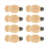 Renovators Supply Wooden Door Stop Bumper Wall Mount 3.5" L Unfinished Maple Hardwood Door Stopper Rubber Bumper forAbsorbing Shock Wall Protector w/Hardware Pack of 8