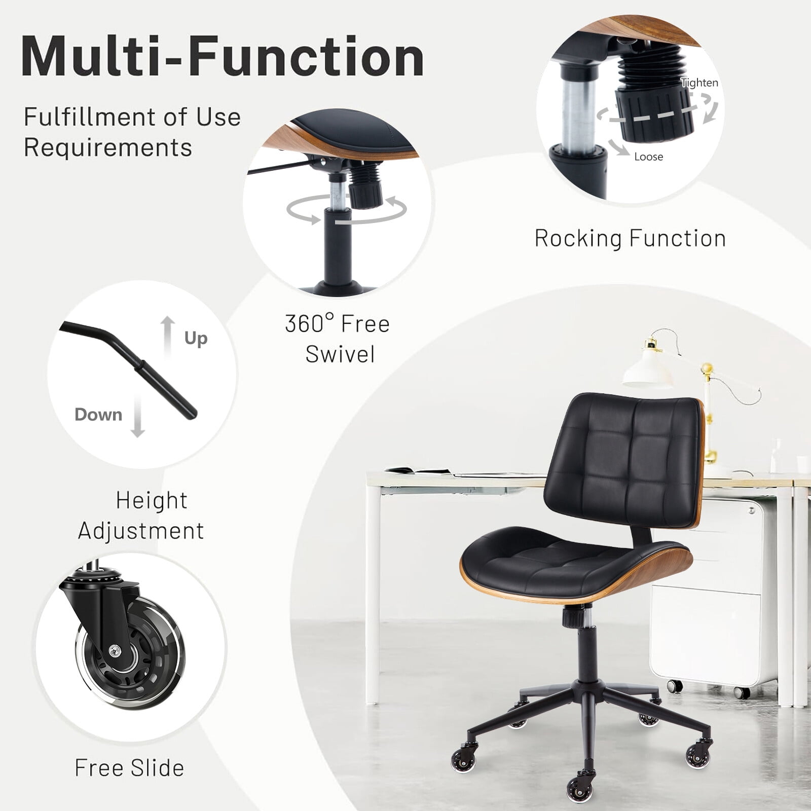 BFZ Height Adjustment and 360 Degree Rotation Office Desk Chair, Green