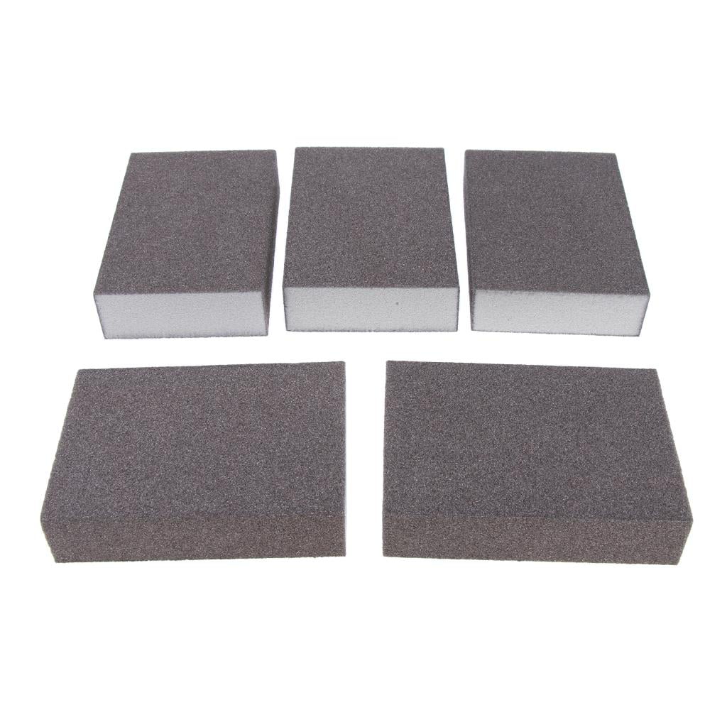 5 Pcs Abrasive Sanding Sponge Block Pad Four Sides Multipurpose 60-600 Grit 