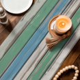 thumbnail image 4 of Table Runners 36 Inches Long, Green Wood Retro Cotton Linen Kitchen Dining Coffee Table Runner for Party Home Decor, Striped Mottled Planks Farmhouse Tabletop Dresser Scarves Runner 13x36 Inch, 4 of 9