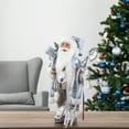 thumbnail image 2 of Northlight 24" Blue and Silver Ice Palace Santa Claus with Staff and Bag Christmas Figure, 2 of 5