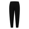 thumbnail image 4 of FINALGANG Mens Solid Color Casual Elastic Waist Beach Pants Loose Fit Comfortable Lightweight Sweatpants With Side Pocket For Daily Wear Black XXXL, 4 of 5